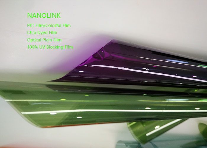 Colorful Plastic PET Window Film For Residential / Auto Glass Solar Blocking Heat Resistant